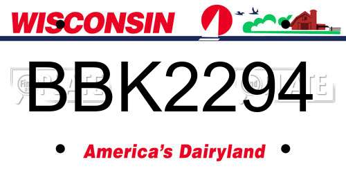 BBK2294 Wisconsin License Plate
