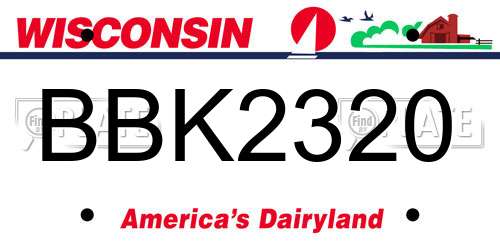 BBK2320 Wisconsin License Plate