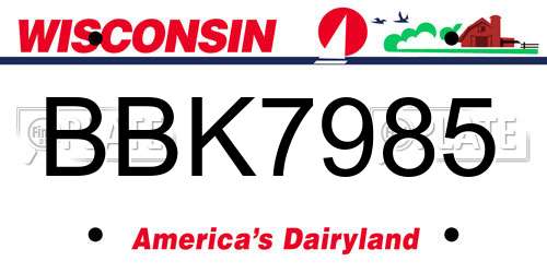 BBK7985 Wisconsin License Plate