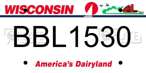 BBL1530 Wisconsin License Plate