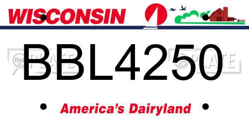 BBL4250 Wisconsin License Plate