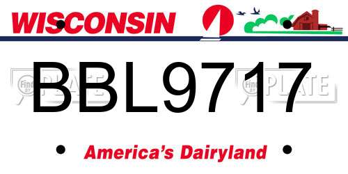 BBL9717 Wisconsin License Plate