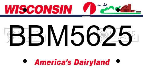 BBM5625 Wisconsin License Plate