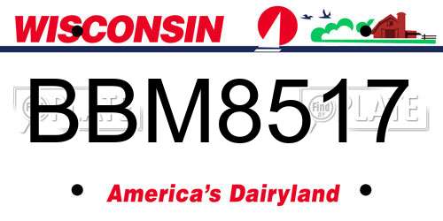 BBM8517 Wisconsin License Plate
