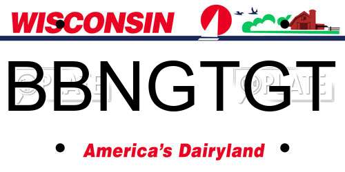 BBNGTGT Wisconsin License Plate