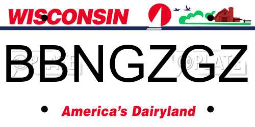 BBNGZGZ Wisconsin License Plate