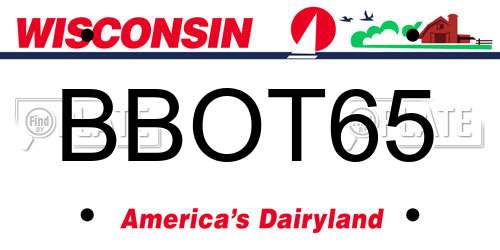 BBOT65 Wisconsin License Plate