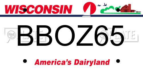 BBOZ65 Wisconsin License Plate