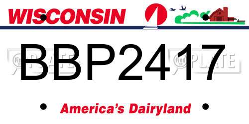 BBP2417 Wisconsin License Plate