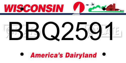 BBQ2591 Wisconsin License Plate