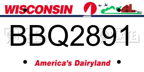 BBQ2891 Wisconsin License Plate