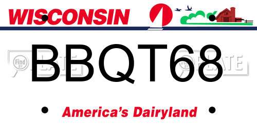 BBQT68 Wisconsin License Plate