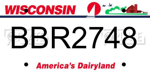 BBR2748 Wisconsin License Plate