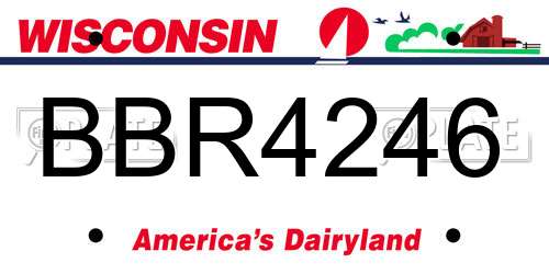 BBR4246 Wisconsin License Plate