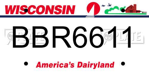 BBR6611 Wisconsin License Plate