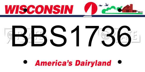 BBS1736 Wisconsin License Plate