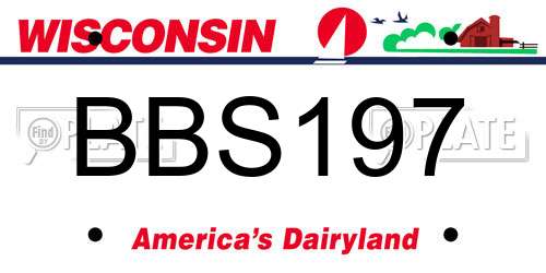 BBS197 Wisconsin License Plate