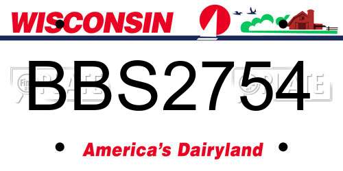 BBS2754 Wisconsin License Plate