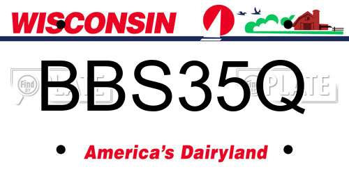 BBS35Q Wisconsin License Plate