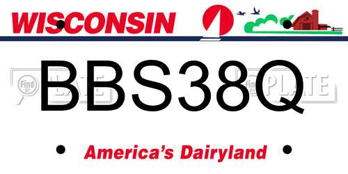 BBS38Q Wisconsin License Plate