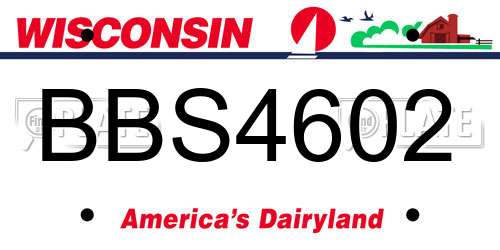 BBS4602 Wisconsin License Plate