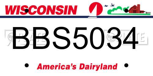 BBS5034 Wisconsin License Plate
