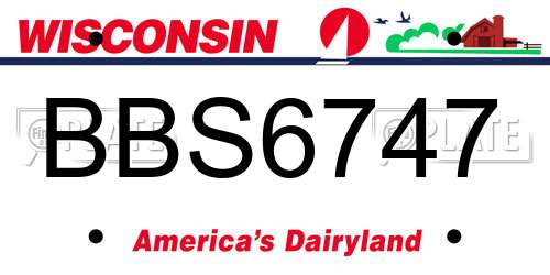 BBS6747 Wisconsin License Plate