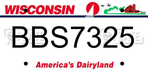 BBS7325 Wisconsin License Plate