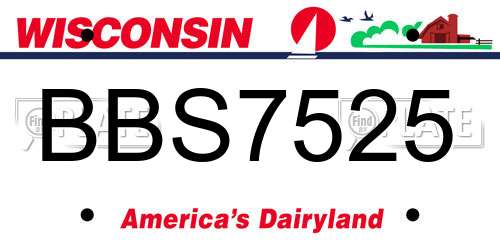 BBS7525 Wisconsin License Plate