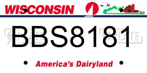 BBS8181 Wisconsin License Plate