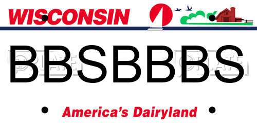 BBSBBBS Wisconsin License Plate