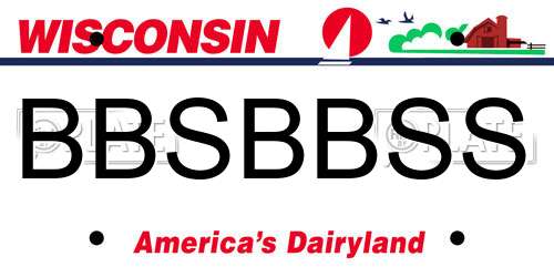 BBSBBSS Wisconsin License Plate