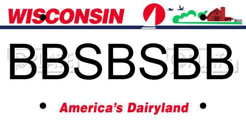 BBSBSBB Wisconsin License Plate