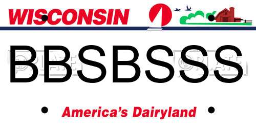 BBSBSSS Wisconsin License Plate