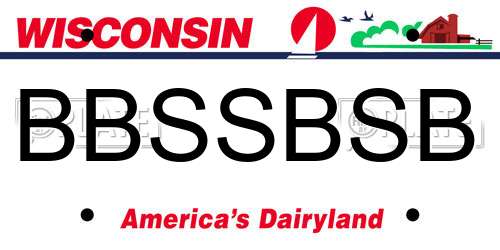 BBSSBSB Wisconsin License Plate