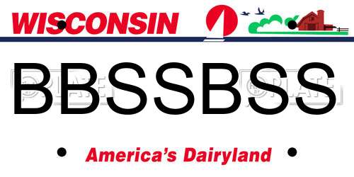 BBSSBSS Wisconsin License Plate