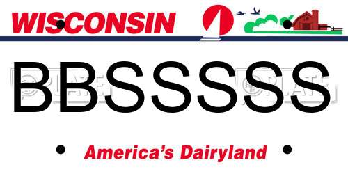BBSSSSS Wisconsin License Plate