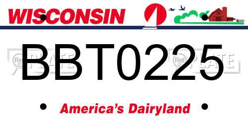 BBT0225 Wisconsin License Plate