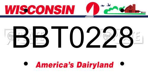 BBT0228 Wisconsin License Plate