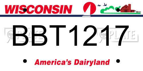 BBT1217 Wisconsin License Plate