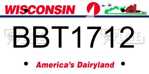 BBT1712 Wisconsin License Plate