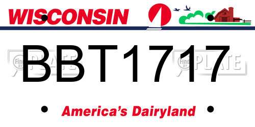 BBT1717 Wisconsin License Plate