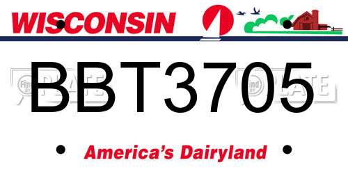 BBT3705 Wisconsin License Plate