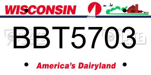 BBT5703 Wisconsin License Plate