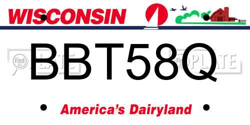 BBT58Q Wisconsin License Plate