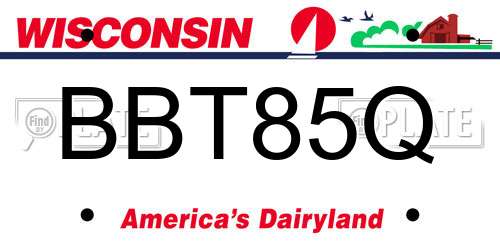BBT85Q Wisconsin License Plate