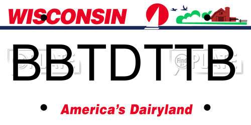 BBTDTTB Wisconsin License Plate