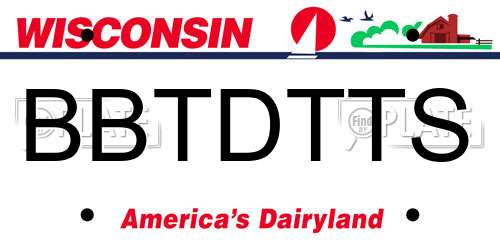 BBTDTTS Wisconsin License Plate