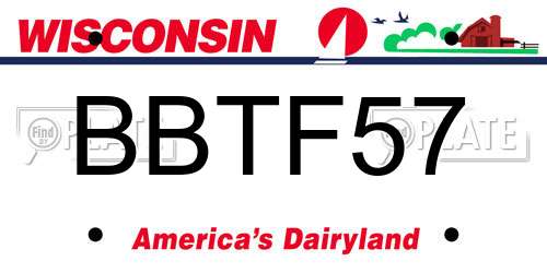 BBTF57 Wisconsin License Plate