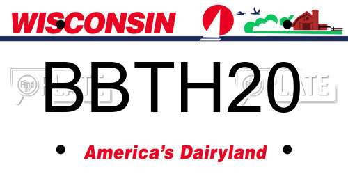 BBTH20 Wisconsin License Plate